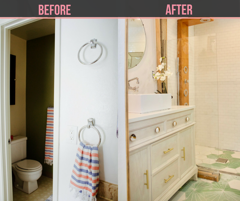 bathroom renovation with thermostatic shower panel and mint tile