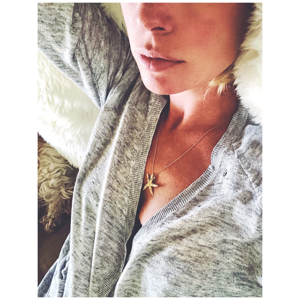gold starfish necklace with diamonds