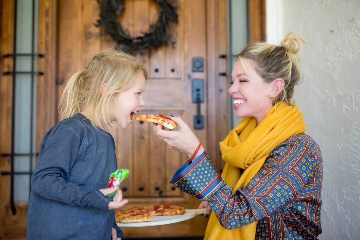 Red Baron pizza for halloween dinner solution