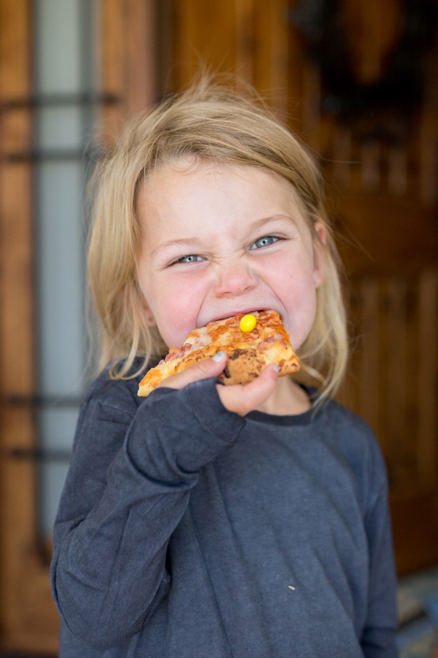 Red Baron pizza for halloween dinner solution