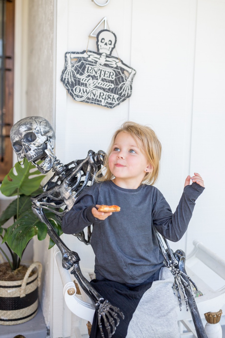 Red Baron pizza for halloween dinner solution