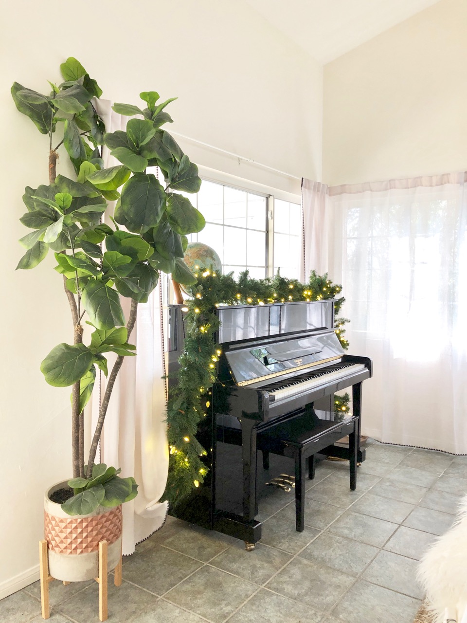 Christmas piano decor