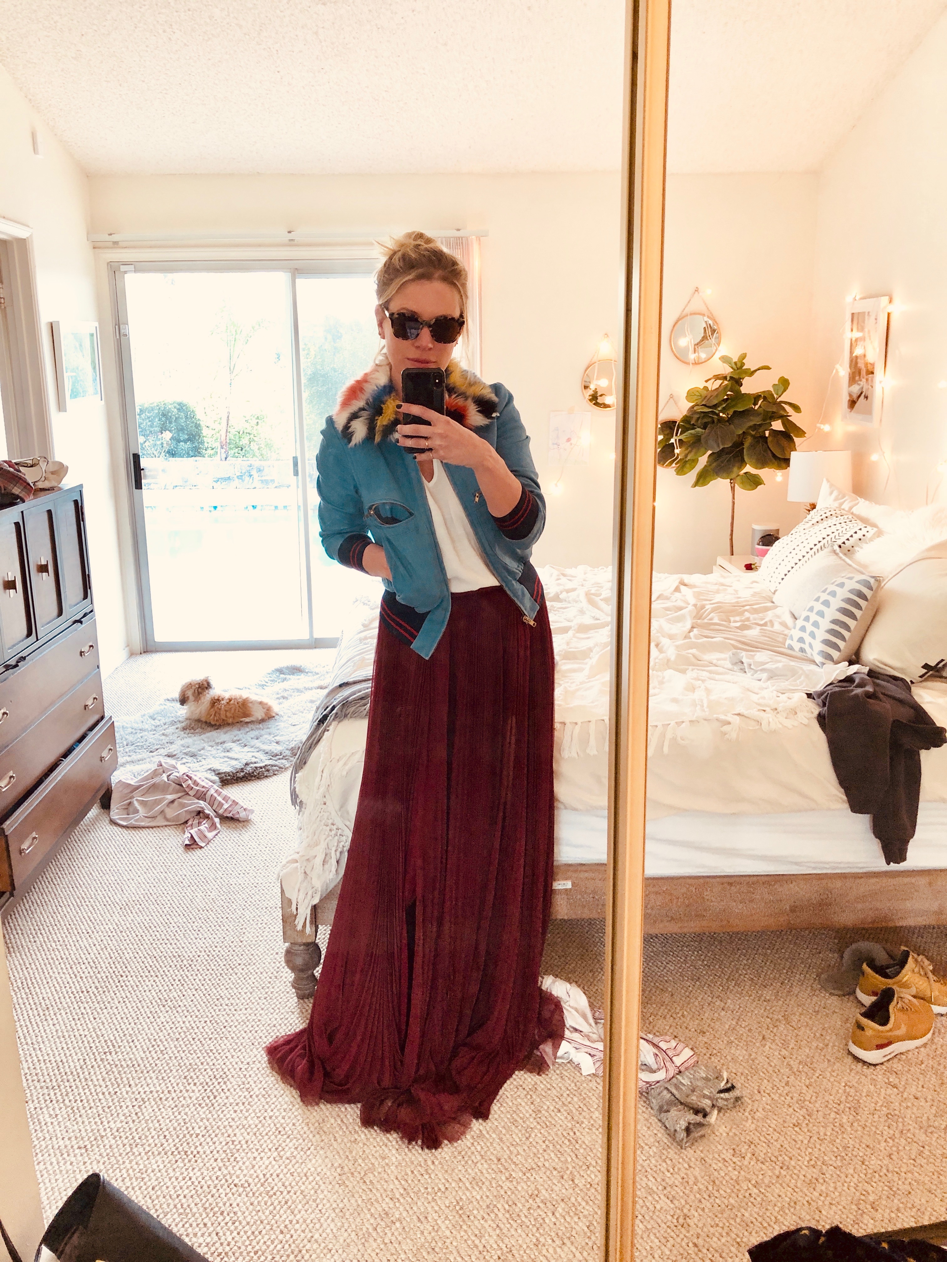 j mendel burgundy skirt