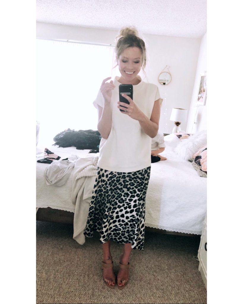 zara leopard silk midi skirt