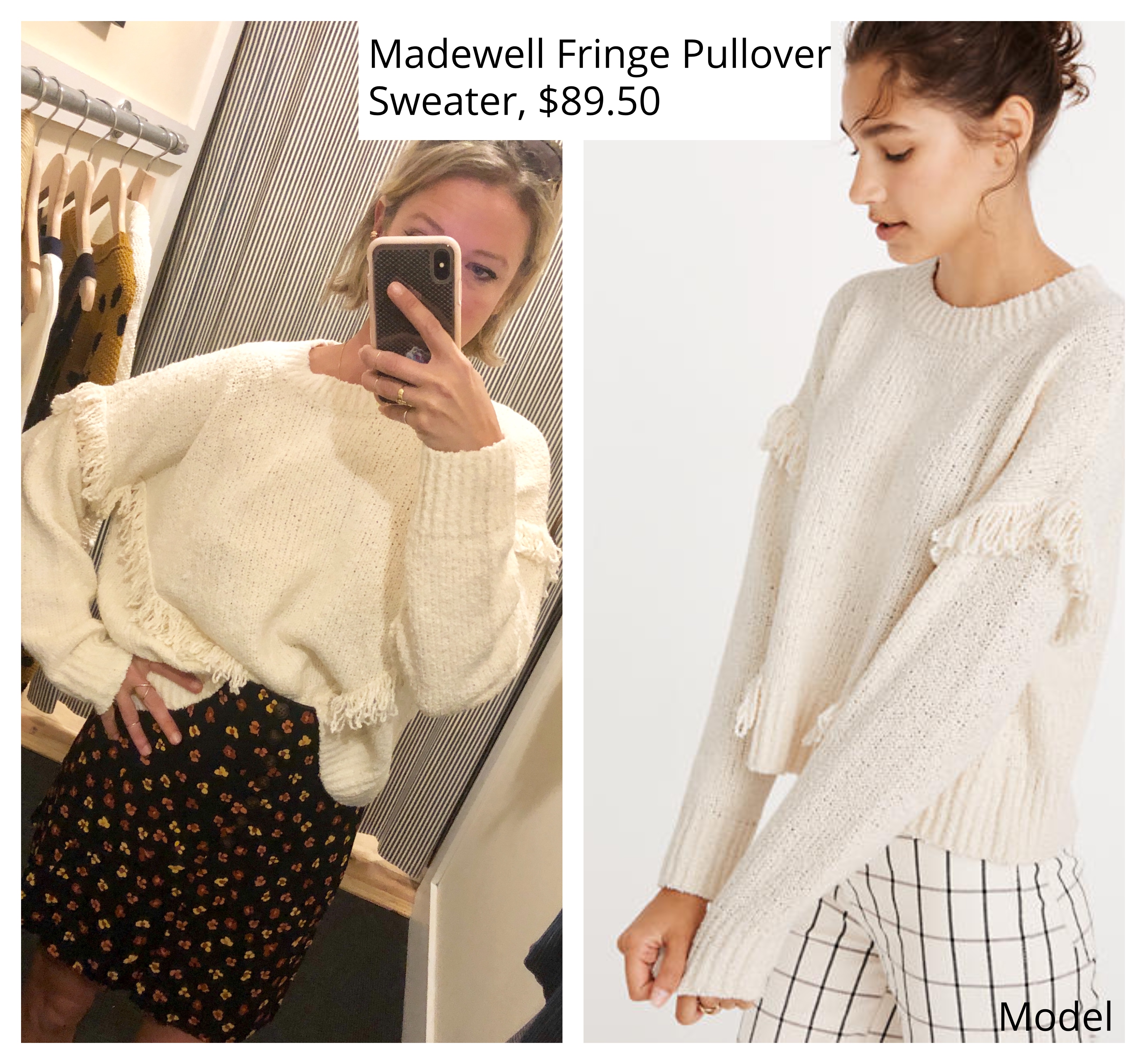 madewell montford fringe pullover sweater