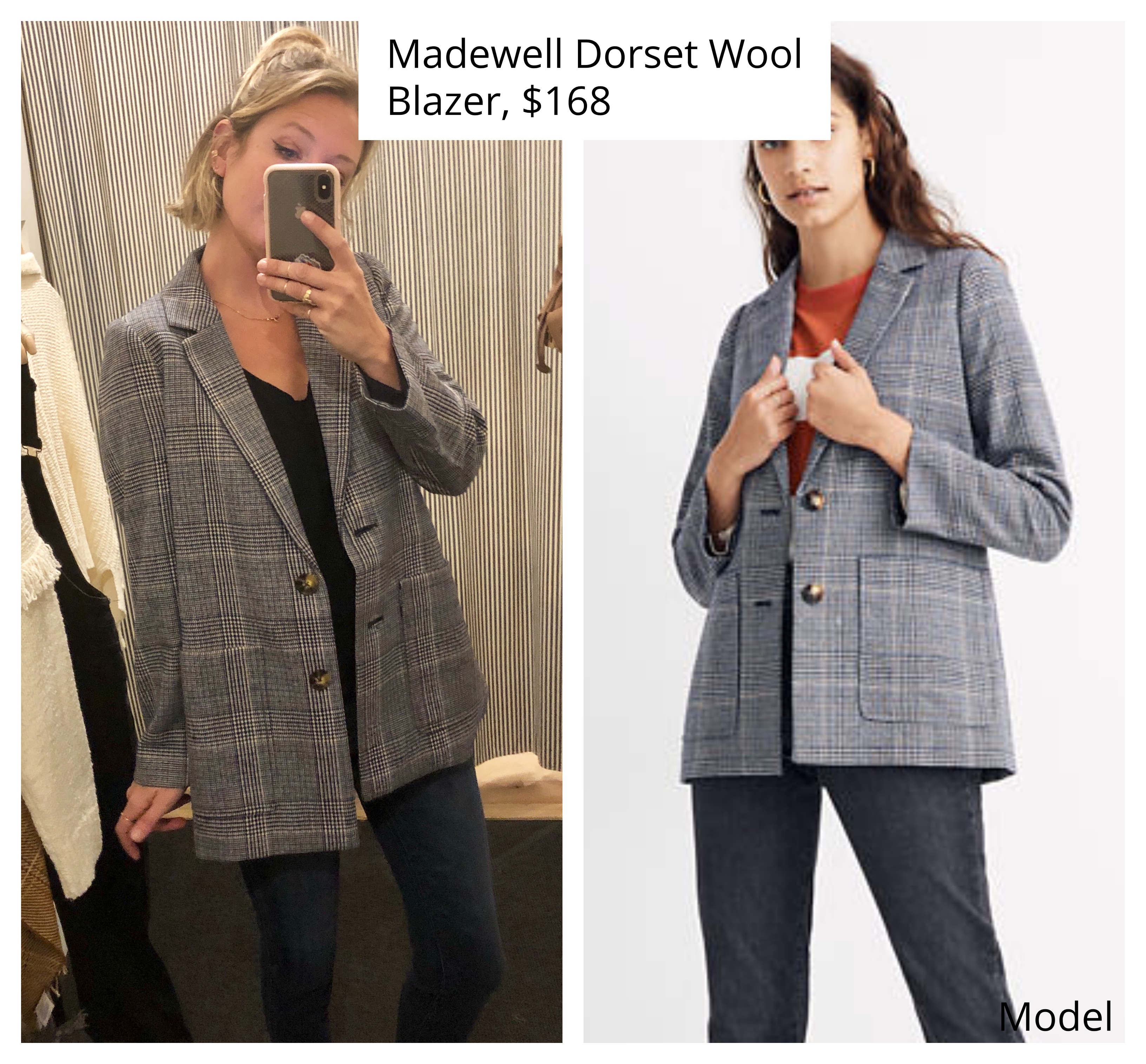 madewell dorset wool plaid blazer
