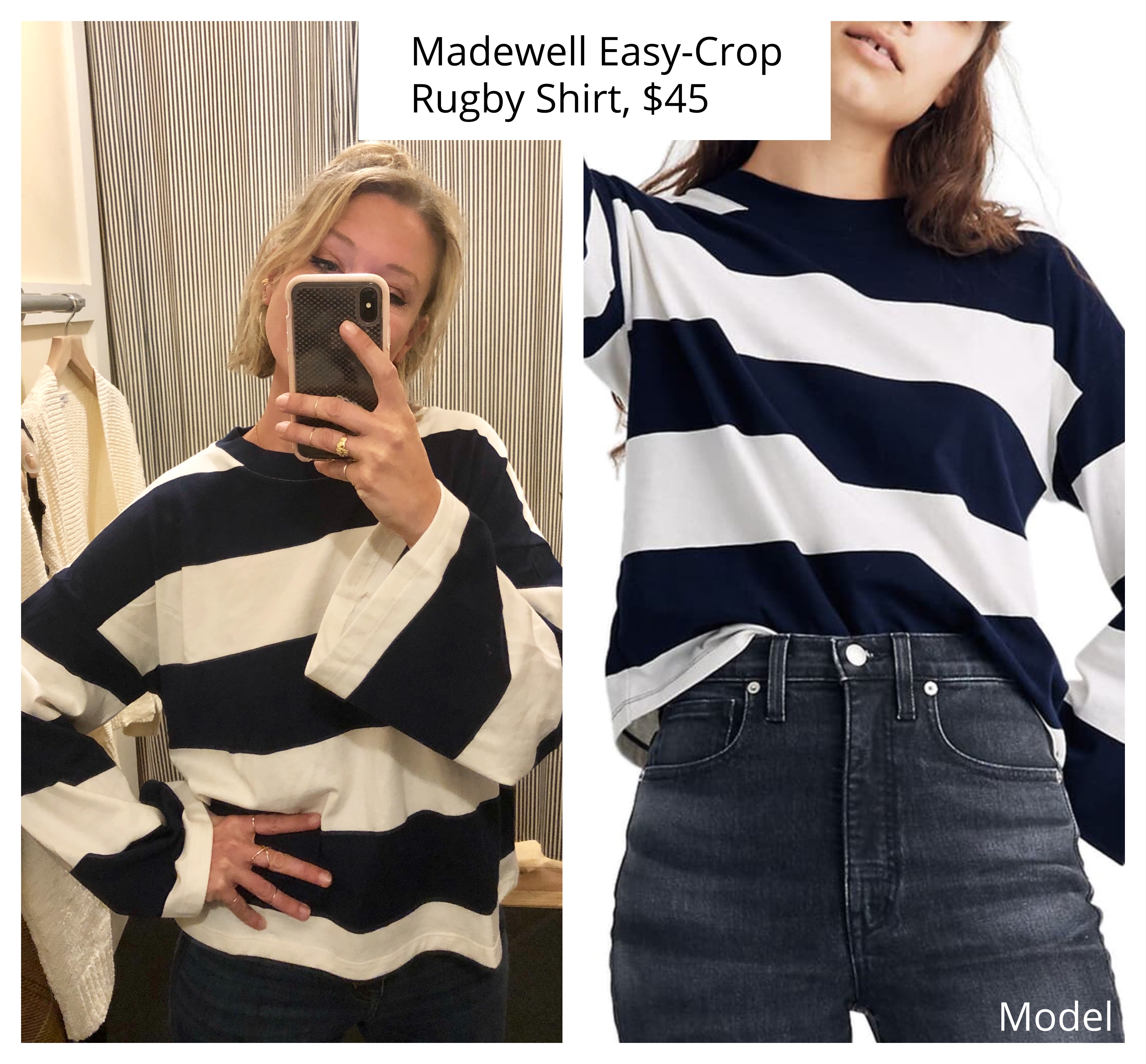 madewell long sleeve rugby stripe shirt