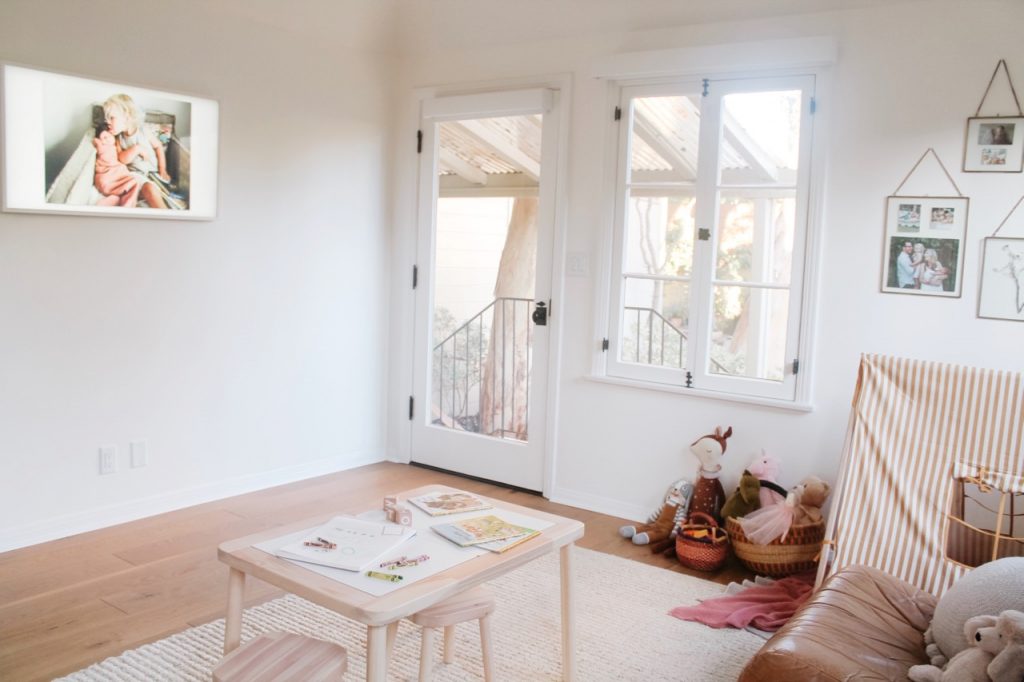 playroom before and after with tent