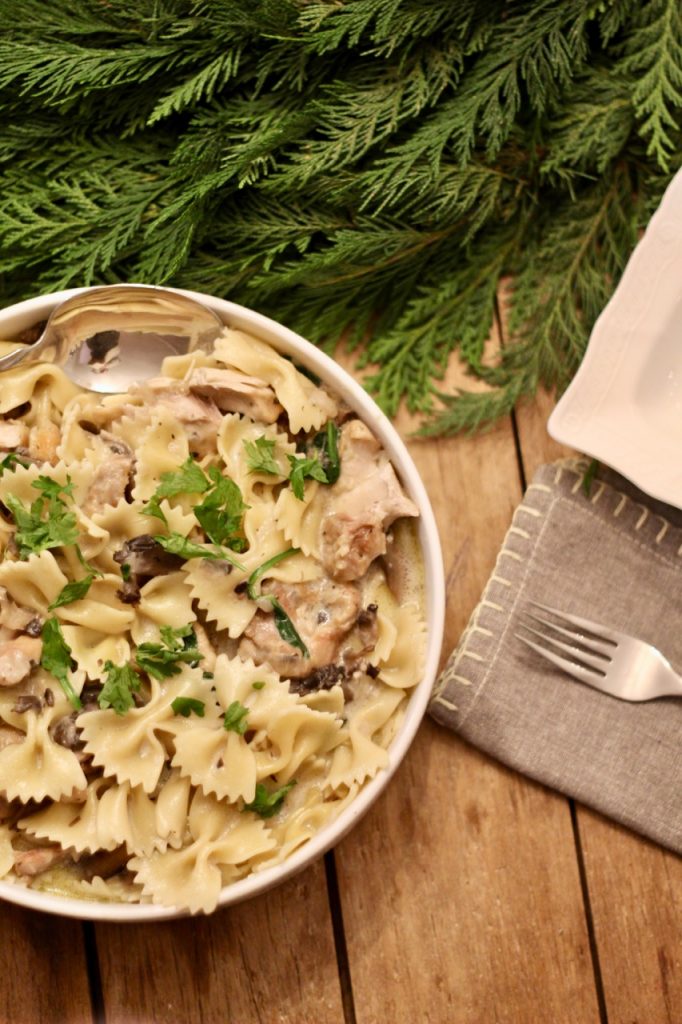 instant pot creamy chicken mushroom tetrazzini