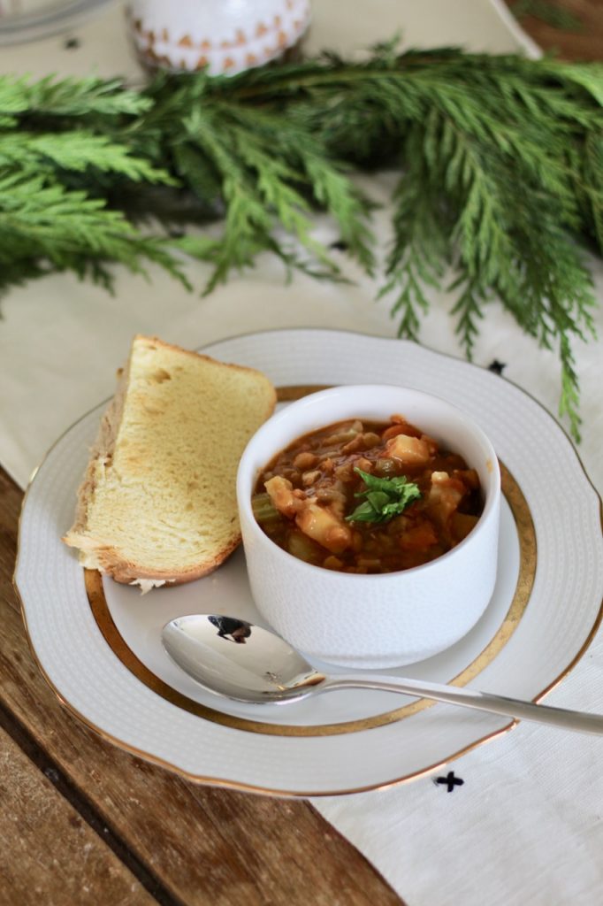 instant pot lentil and potato soup