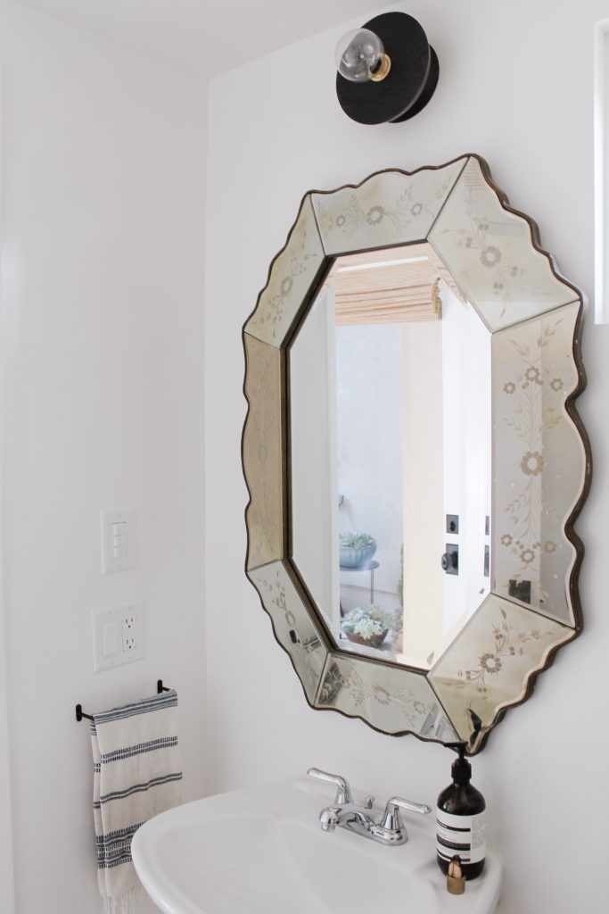 bathroom remodel vintage mirror