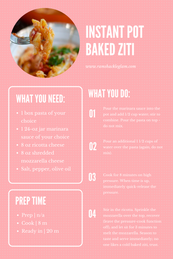 instant pot baked ziti ricotta