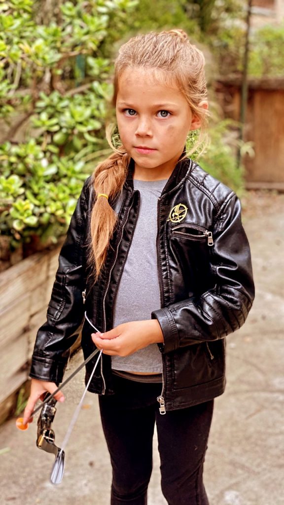 diy Katniss Everdeen costume for little girl from hunger games
