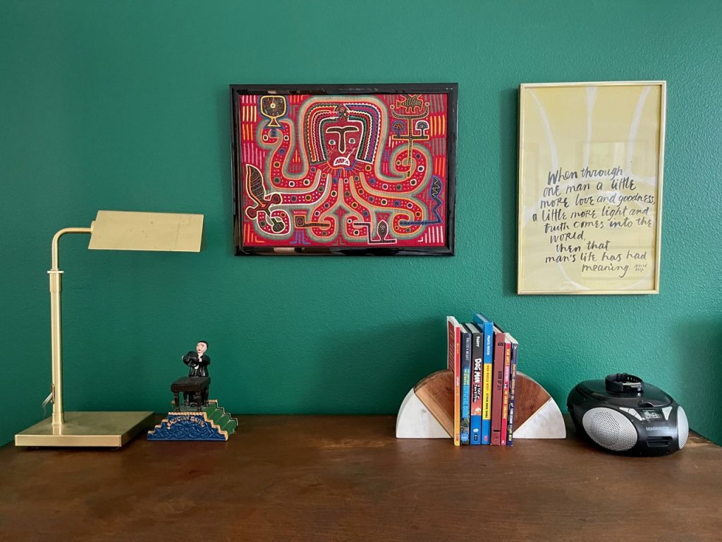 preteen boy room green wall