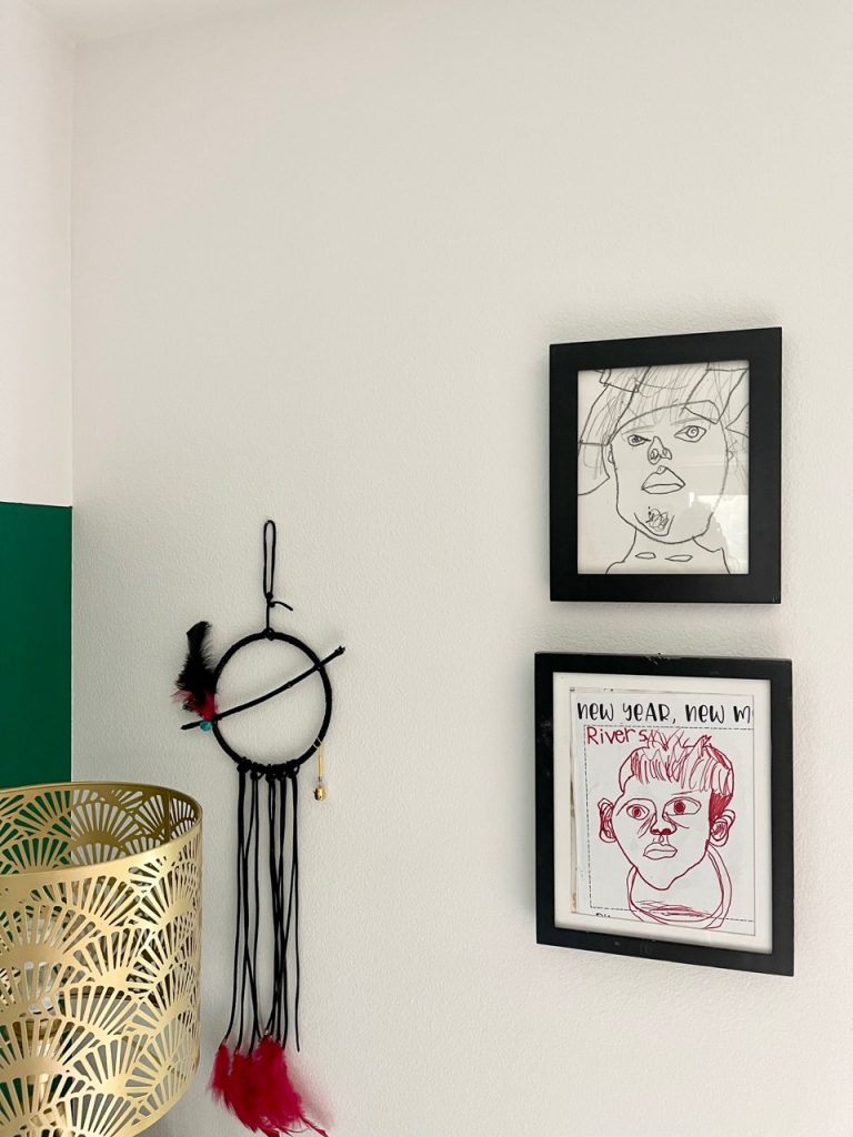 preteen boy room green wall