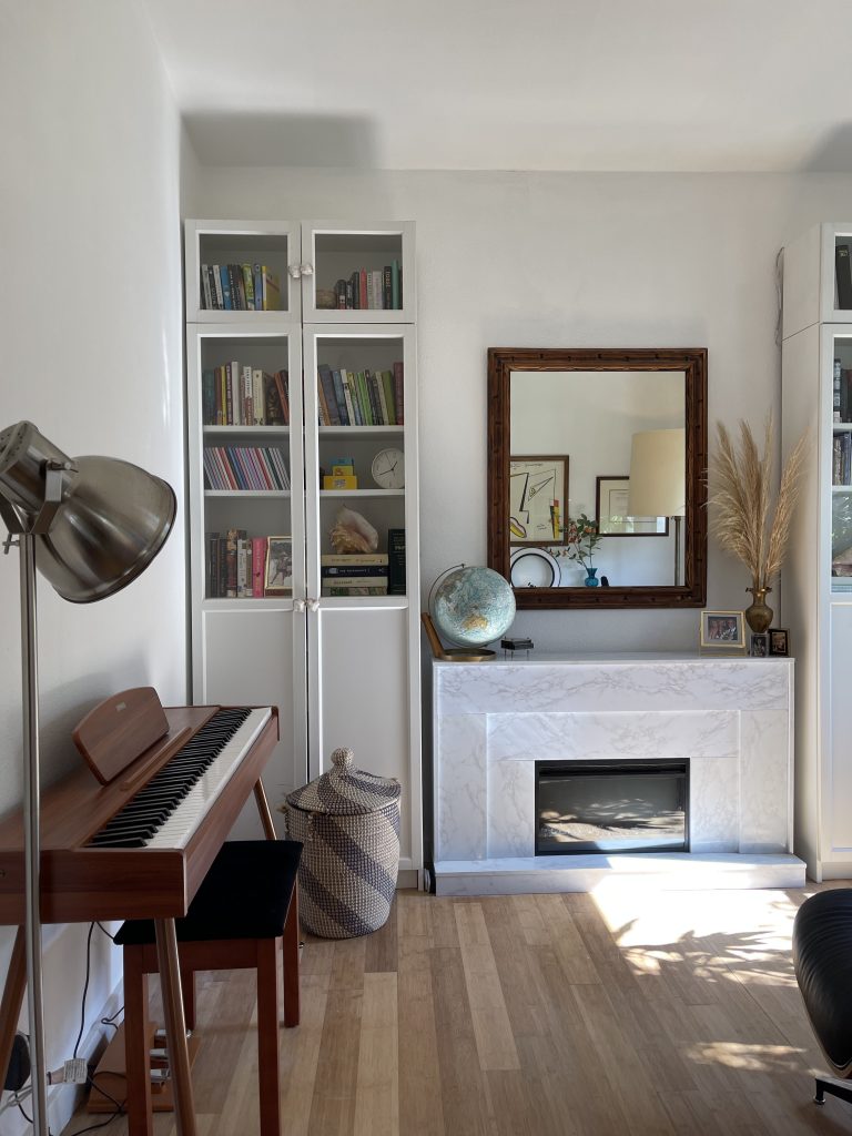 before and after office library space