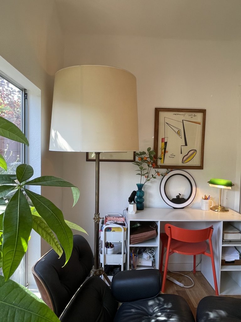 before and after office library space
