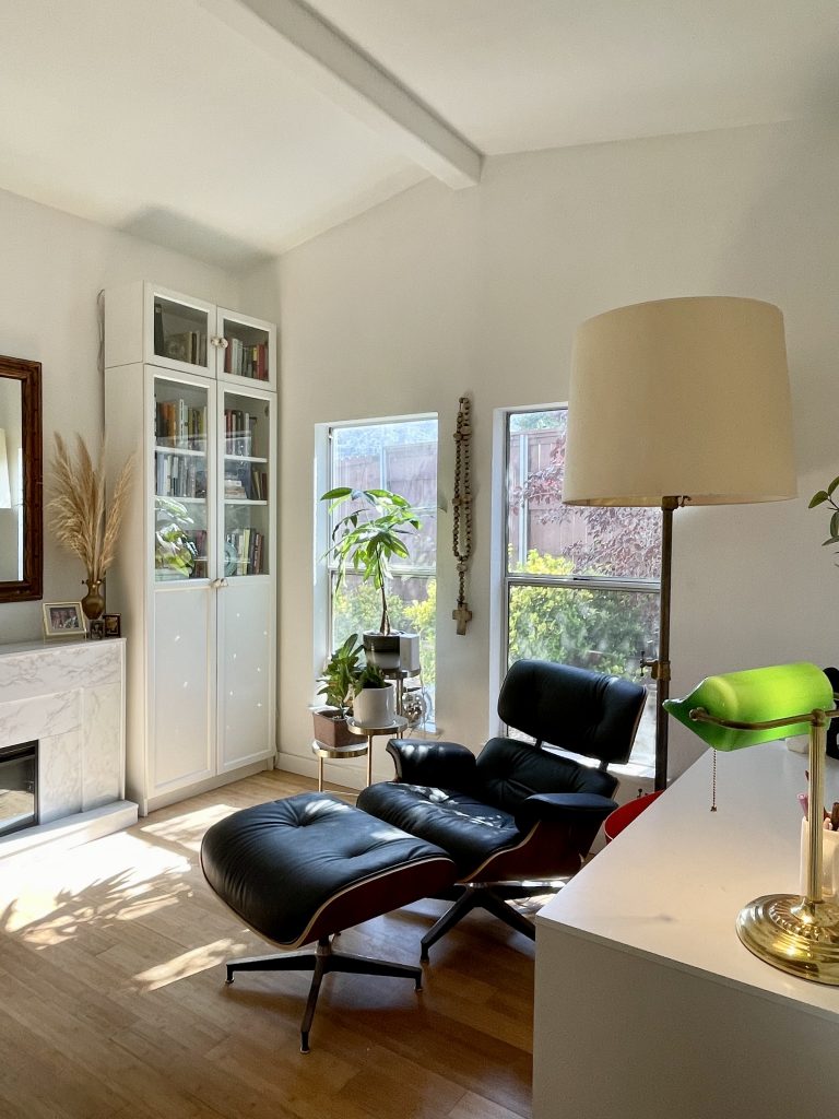 before and after office library space