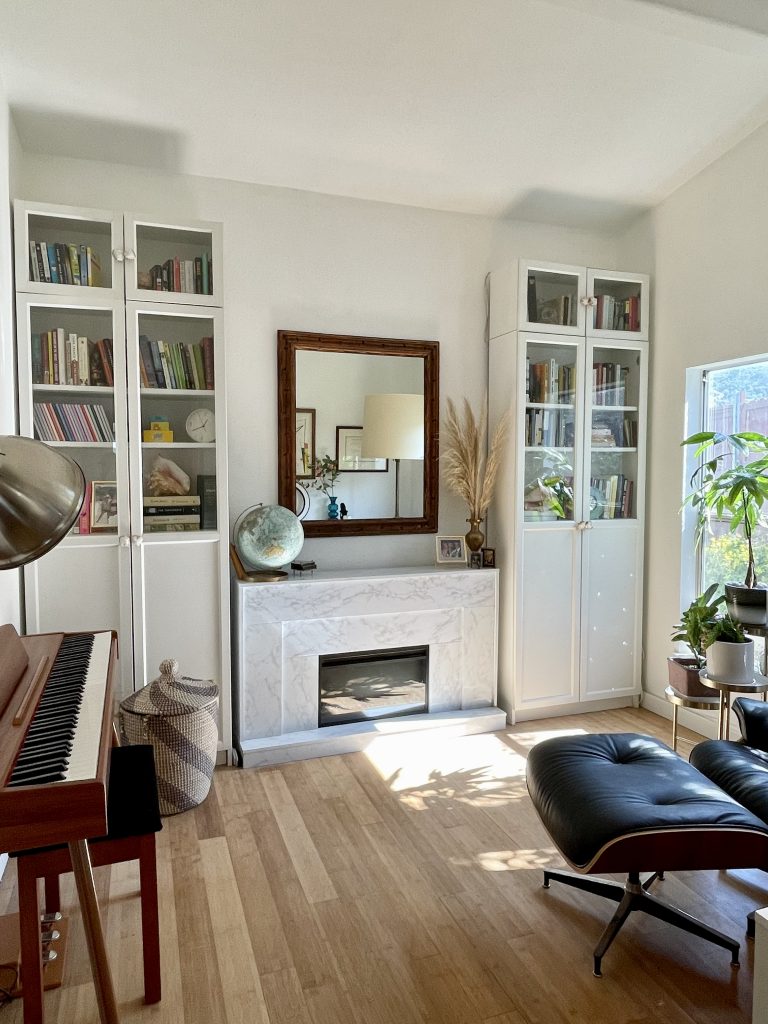 before and after office library space